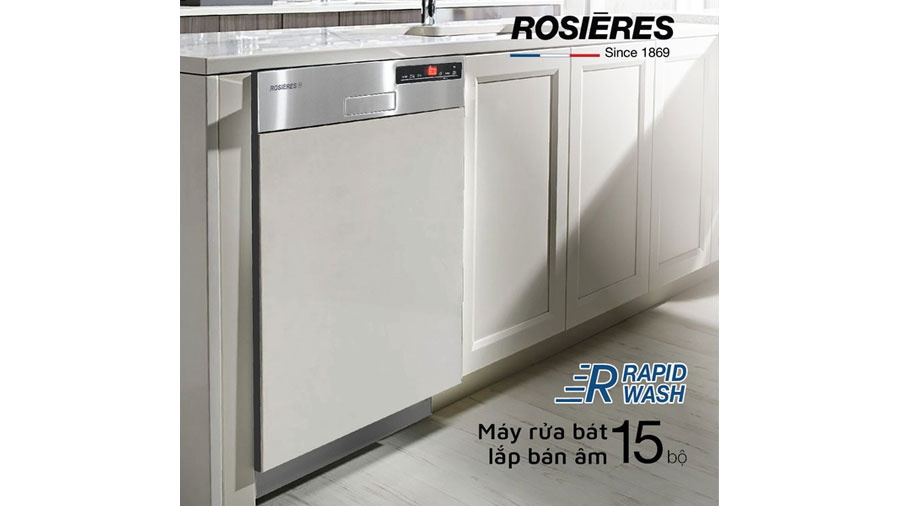 Máy rửa bát ROSIERES RDSN1D530PX-47 là dòng máy rửa bát bán âm cao cấp