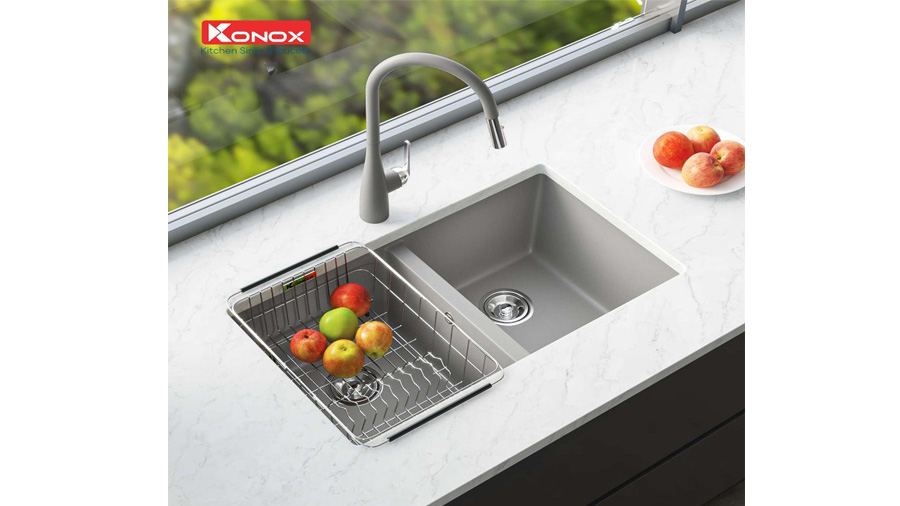 Chậu rửa bát KONOX Granite Sink Veloci 760D – Grey