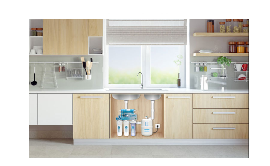 Máy lọc âm tủ có thiết kế nhỏ gọn, đặt trong gầm bếp hoặc chậu rửa